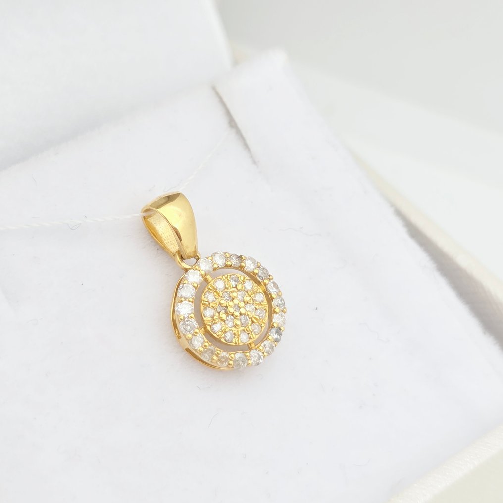 Sans prix de réserve - Pendentif - 14 carats Or jaune -  0.33ct. tw. Diamant (Naturelle)  #1.0
