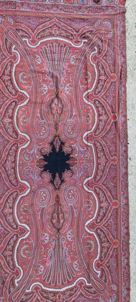 非常大的克什米尔风格佩斯利图案,尺寸为350 x 170厘米。 - 羊毛 - 法国 - 19世纪末至20世纪初 #4.3