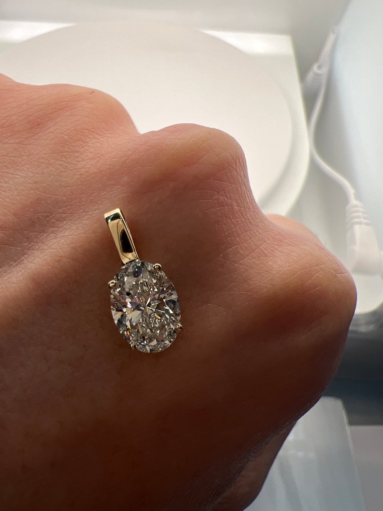 No reserve price - Pendant - 14 kt. Yellow gold -  2.01ct. tw. Diamond (Lab-grown) #4.3