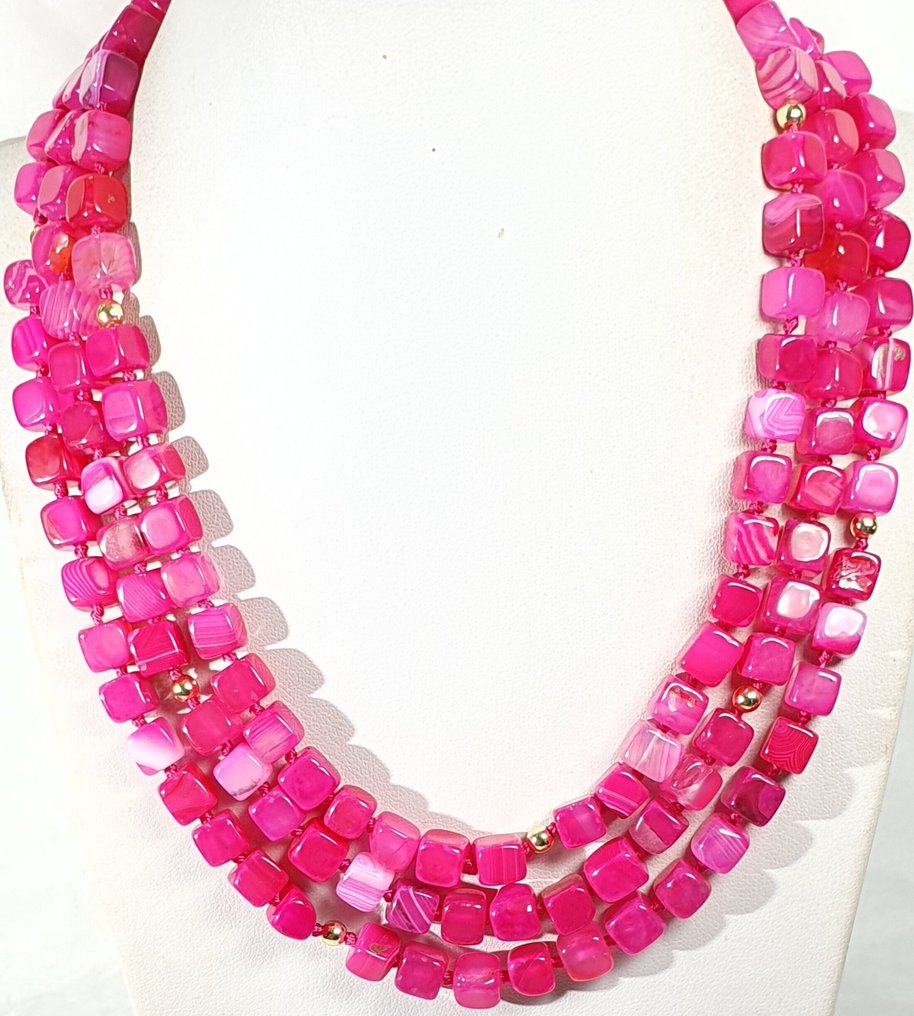 Αγάτα Ρόζα - Βελτιώνει τη σχέση ζευγαριού - Κούμπωμα από ασήμι 925 - Πρώτης ποιότητας - Κολιέ #4.3