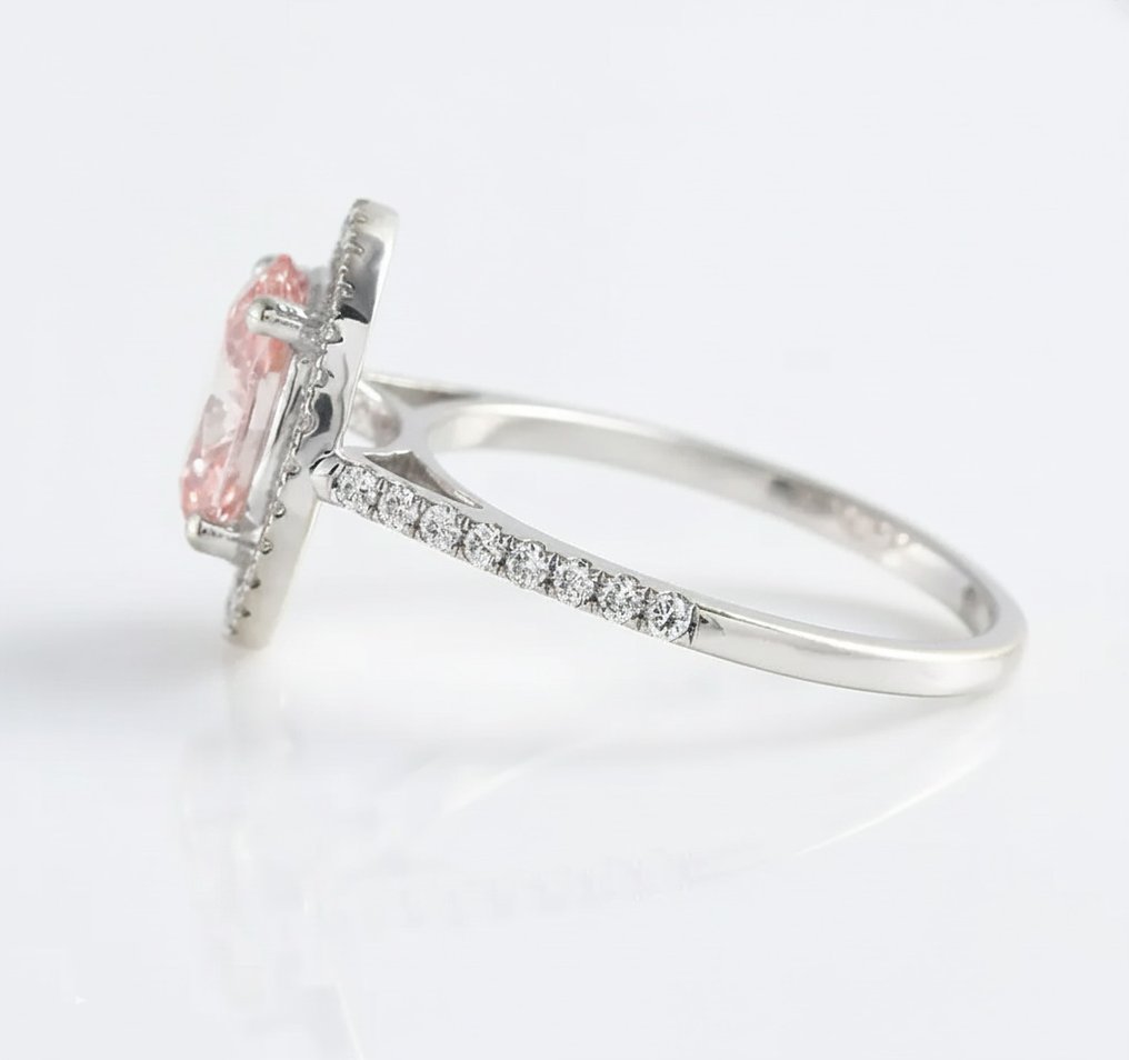 Sormus - 14 kt. Valkokulta - 3.70ct. tw. Timantti (Laboratoriossa kasvatettu) - Timantti #1.0