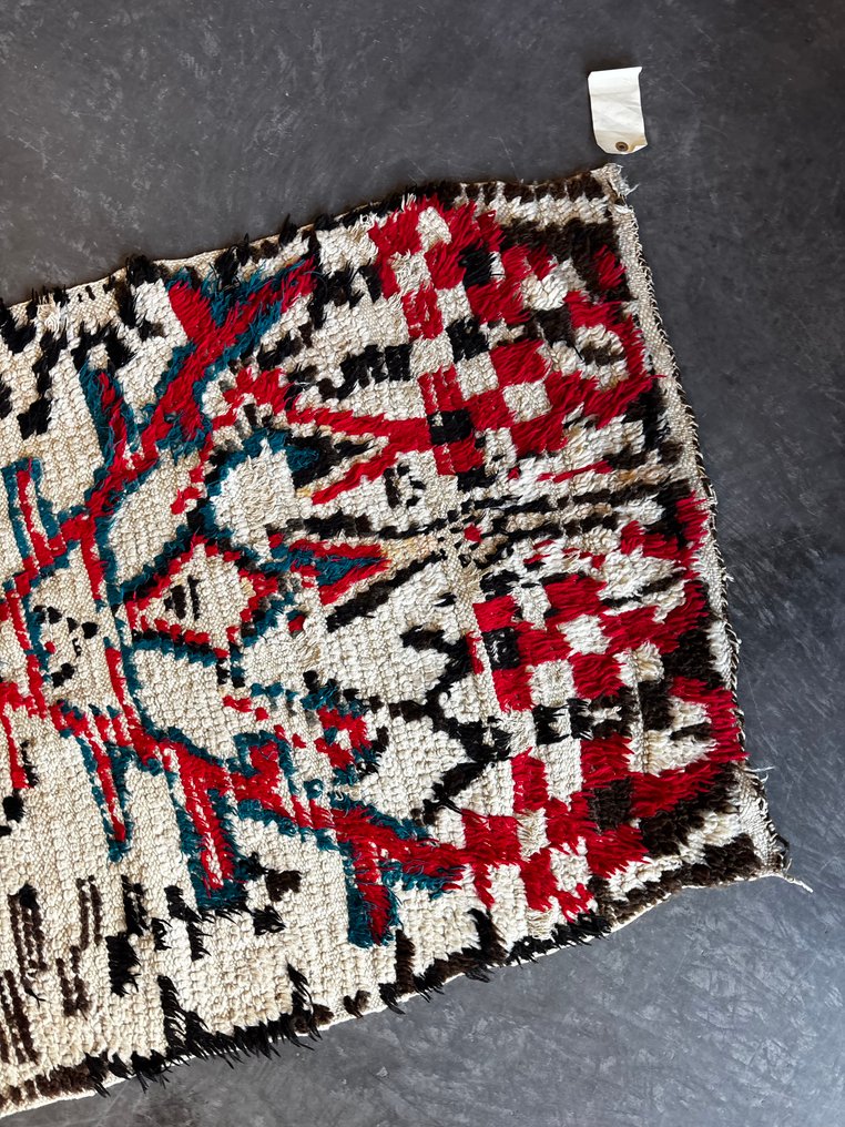 Vintage Berberteppich – handgewebte Wolle – fettes abstraktes Muster – Marokko – Stammesstil - Teppich - 180 cm - 70 cm - Handgewebter Wollteppich #1.0