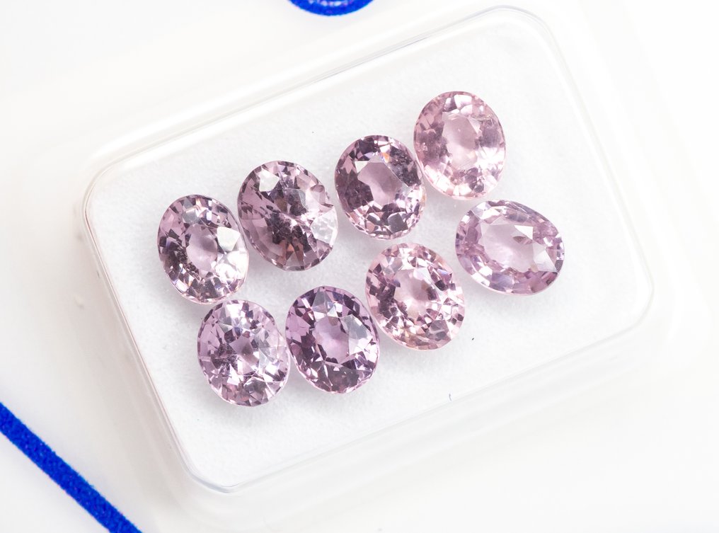 沒有保留價 - 8 pcs  尖晶石  - 3.37 ct - Antwerp Laboratory for Gemstone Testing (ALGT) - 强烈/鲜明的粉色 #1.0