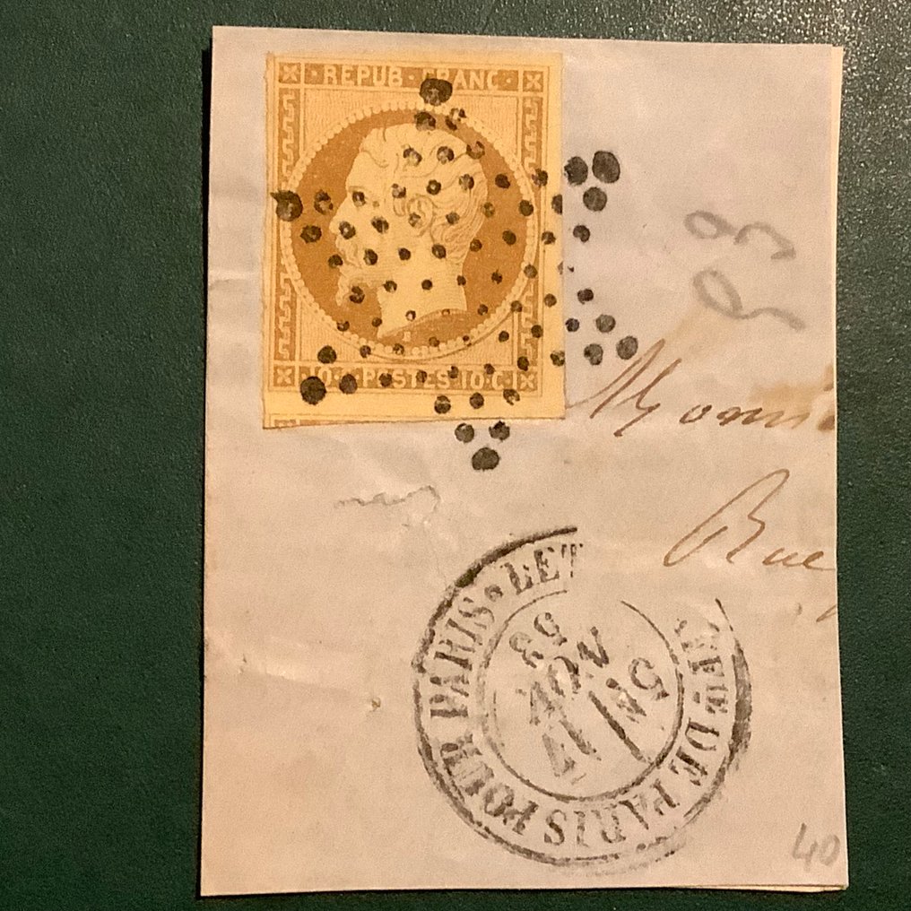 Frankrijk 1852 - 10 cent Napoleon prins president - Yvert 9a #1.0