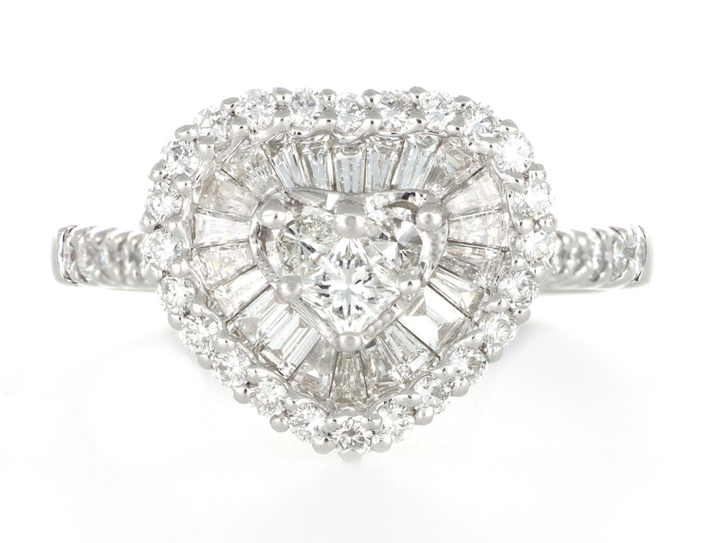 没有保留价 - 戒指 - 18K包金 白金 -  1.65ct. tw. 钻石 (天然)  #1.0