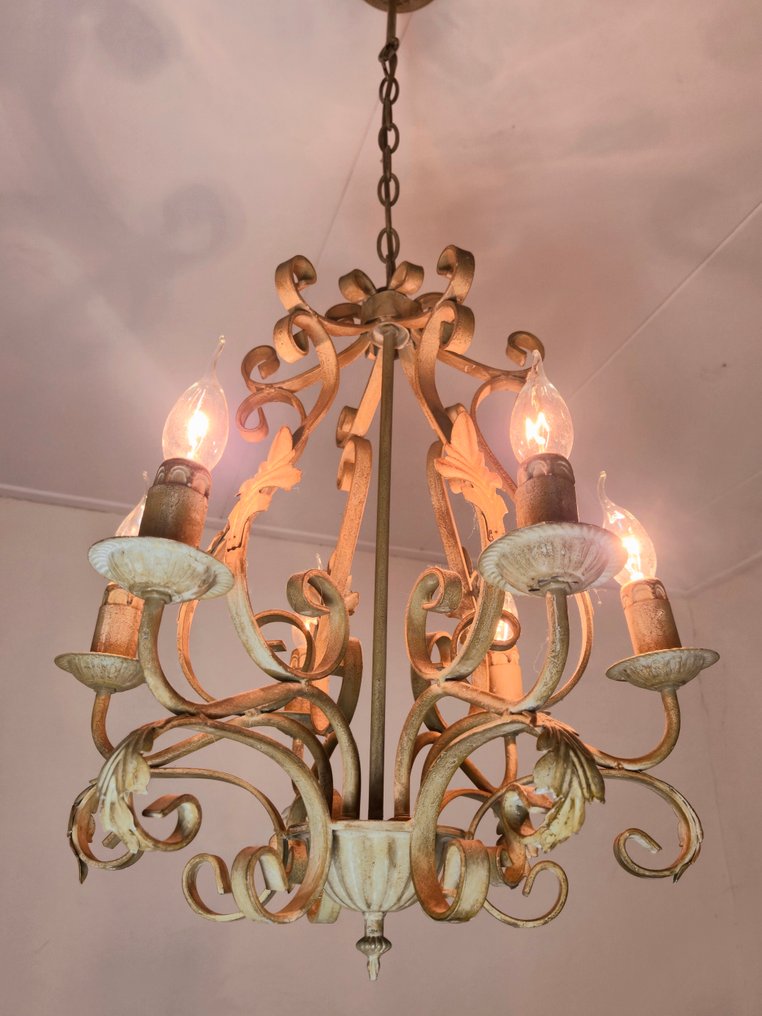 Lysekrone - Tung florentinsk pendellampe - Støpejern #1.0
