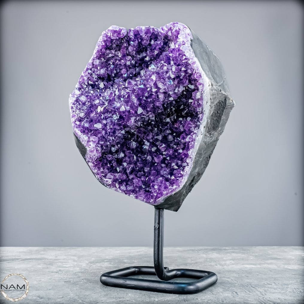 Natural amethyst druse with rare black amethyst attachment. Uruguay- 2593.46 g #2.1