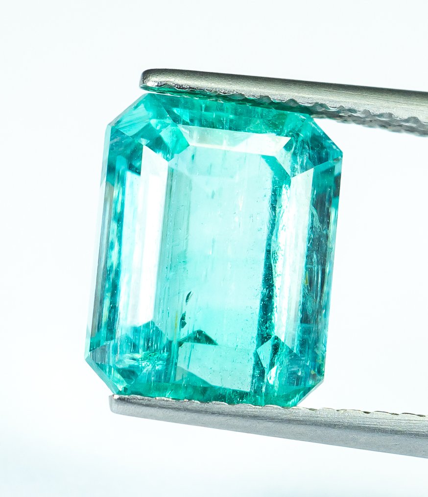 没有保留价 祖母绿  - 3.37 ct - Bellerophon 宝石实验室 - 偏蓝绿色（尼日利亚） #1.0