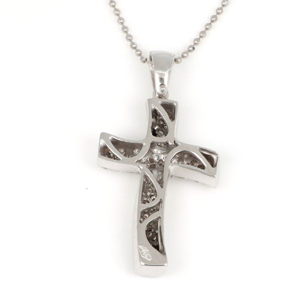 没有保留价 - 吊坠项链 - 18K包金 白金 - 1.08ct. tw. 钻石 (天然) #4.3