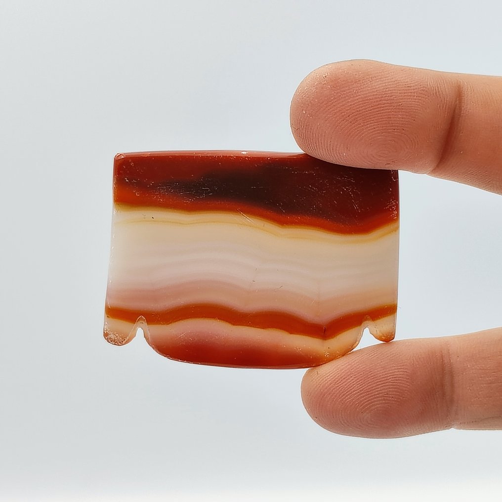 丝绸之路，中亚 天然带状玛瑙 稀有颜色珠子护符胸饰 - 46 mm #1.0