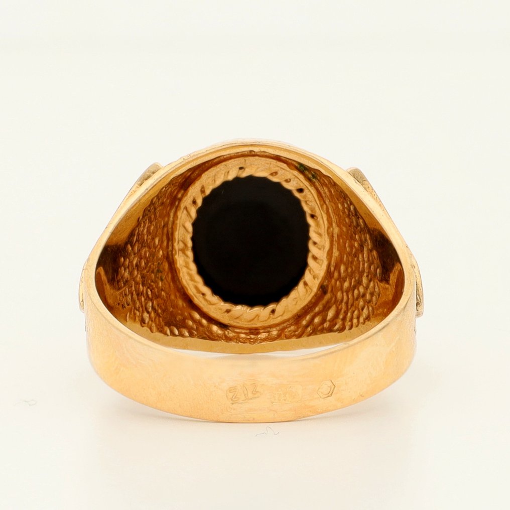 戒指 - 14 克拉 黃金 - Onyx #2.1