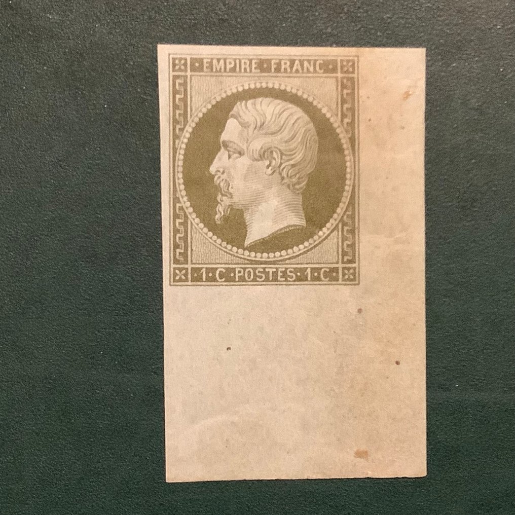 法国 1860 - 1分拿破仑帝国与hoekvelrand - 未使用 - Yvert 11 #1.0
