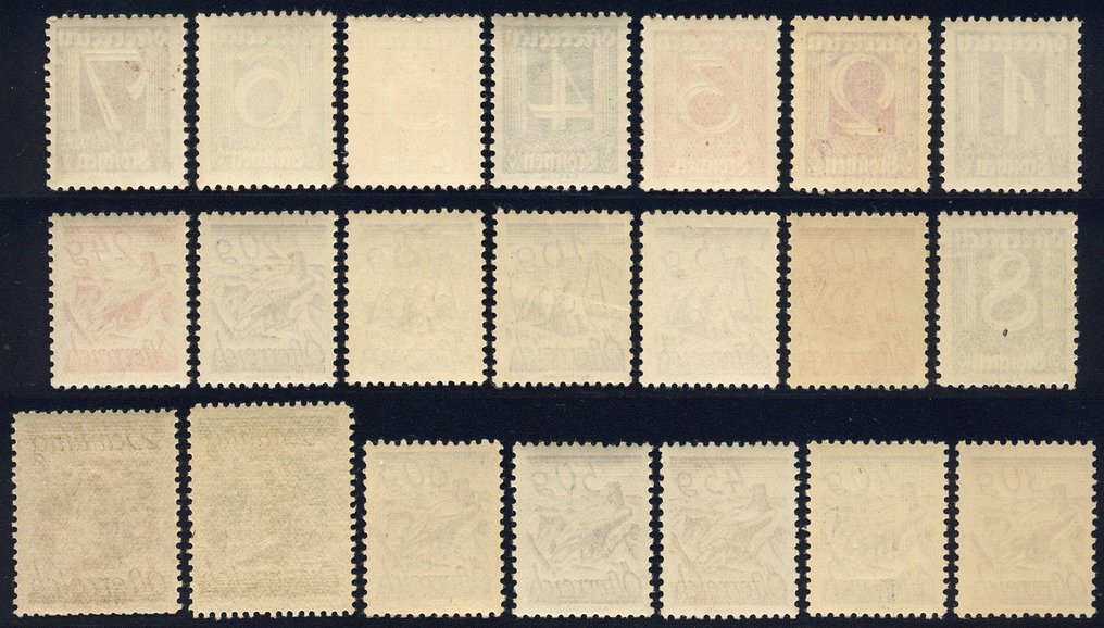 Austria 1925 - Complete series of digit sequences. - ANK-Nr. 447 - 467 #1.0