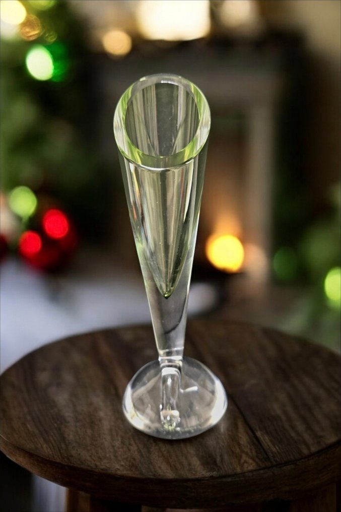 Val Saint Lambert - René Delvenne - 花瓶 - Béatrice - 水晶 - Corne d'abondance signé #1.0