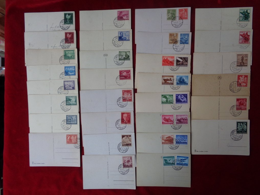 Collezione a tema - Set unico di francobolli tedeschi su cartoline 1943-1944. #1.0