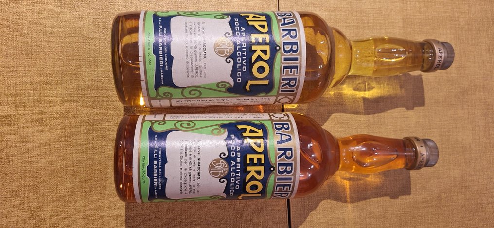 Barbieri - Aperol - b. 1970-talet, 1980-talet - 75 cl, 1L - 2 flaskor #4.3