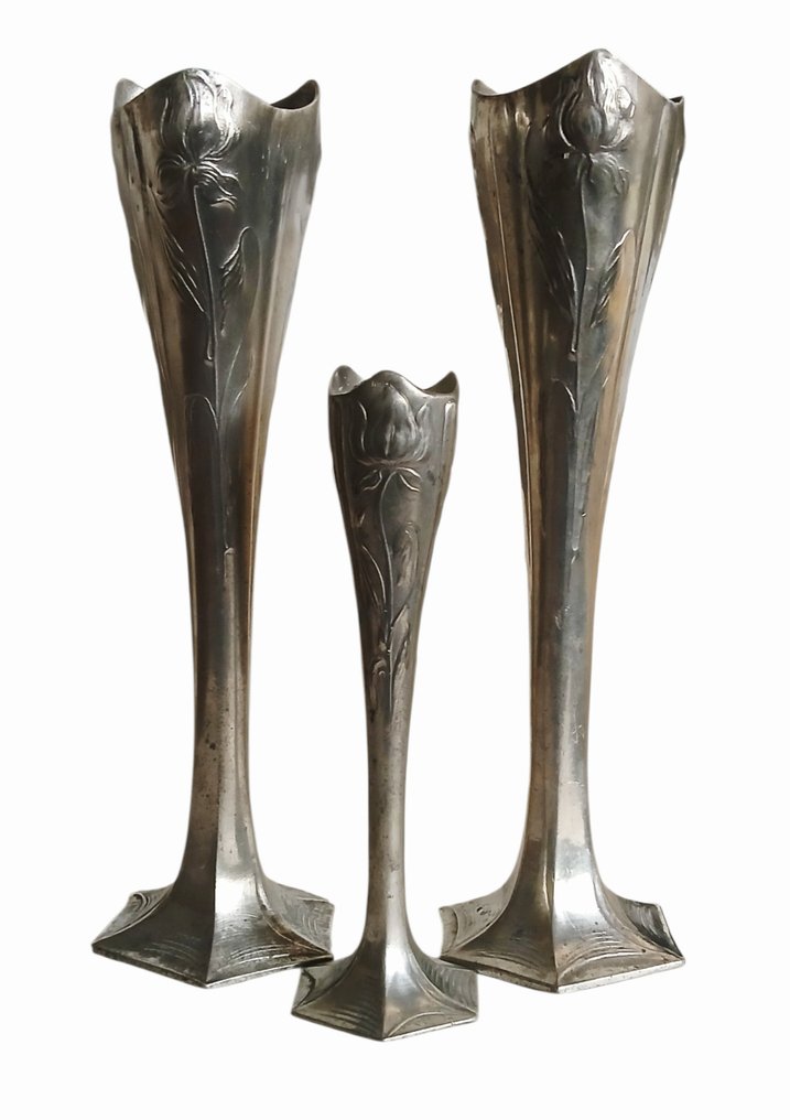 Kayserzinn - 花瓶 (3) -  鸢尾花瓶  - 锡 #1.0