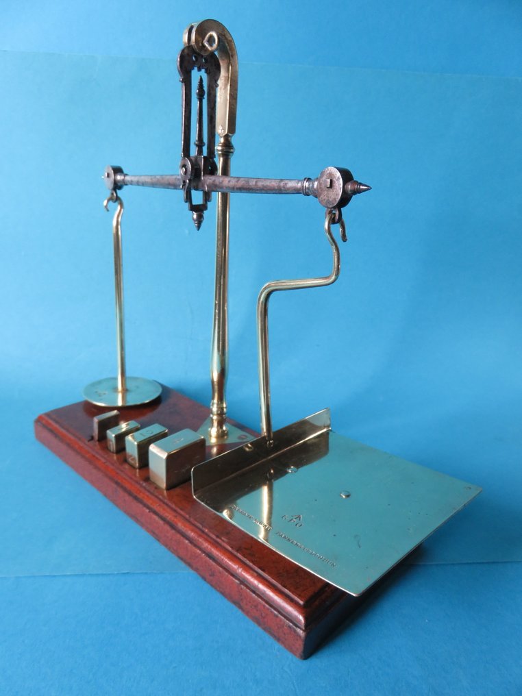 De Grave, Short, Fanner & Co - Post/brieven weegschaal - Messing, mahoniehout - brievenweger, balans #4.3