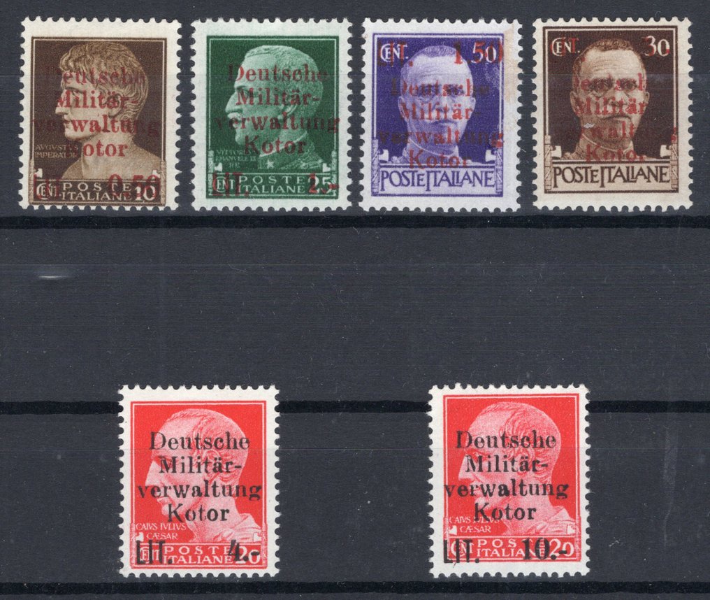 德意志帝国-占领科托尔（1944） 1944 - 首次发行附证明 **/MNH - Michel 1/6 #1.0
