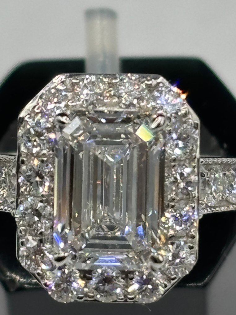 没有保留价 - 订婚戒指 - 14K包金 白金 - 2.83ct. tw. 钻石 (实验室培育) - 钻石 #1.0