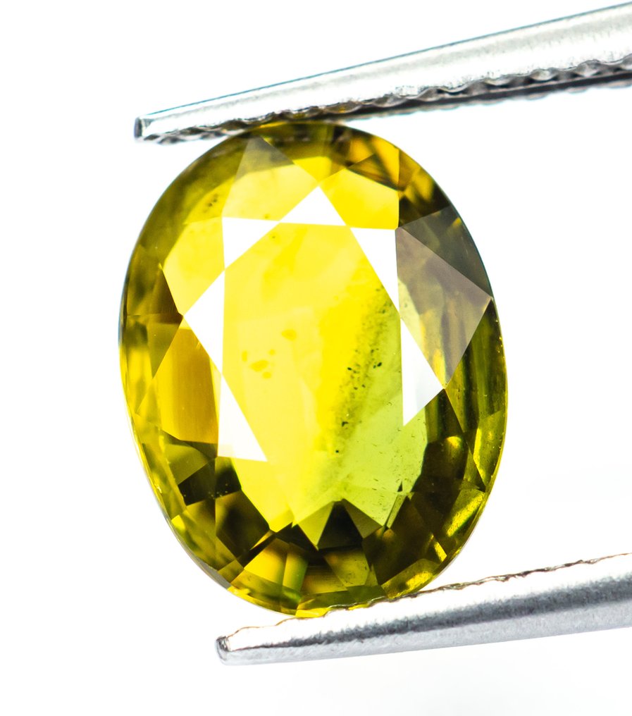 没有保留价 蓝宝石  - 2.59 ct - Bellerophon 宝石实验室 - 偏黄的绿色 #1.0