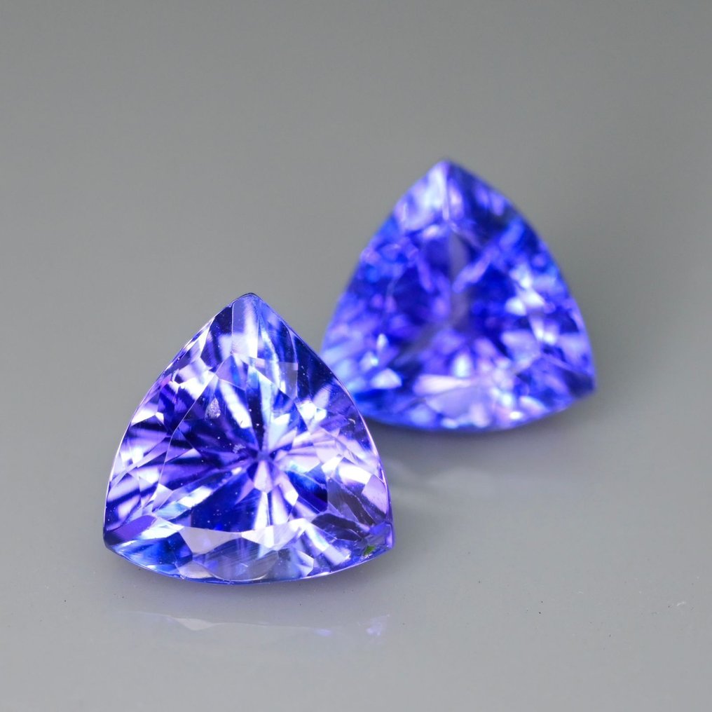 没有保留价 - 1 pcs 蓝色 坦桑石 - 1.61 ct - 国际有色宝石协会(ICA GemLab) - 紫罗兰色坦桑石一对 #3.2