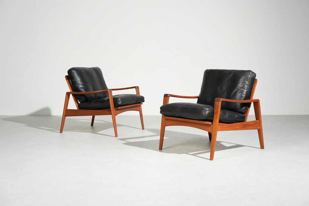 Niels Eilersen - Illum Wikkelso - Poltrona (2) - Tek, Pelle #1.0