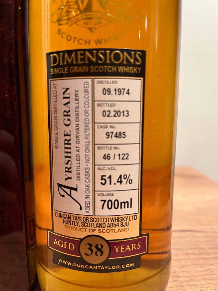 Girvan 1974 38 years old Dimensions Cask Strength - Duncan Taylor - b. 2013 - 700ml #1.0