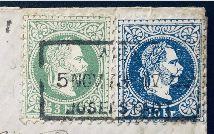 奧地利 1867/1882 - 奥地利 10+3 克鲁泽 1873 年 维也纳头像邮票 PD 大不列颠伦敦稀有 #1.0