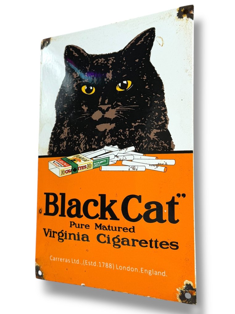 Cigarettes Black Cat - Enamel plate - Enamel #1.0
