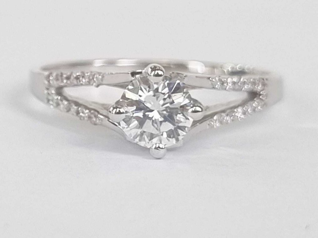 订婚戒指 - 18K包金 白金 -  0.67ct. tw. 钻石 (天然) - 钻石 #4.3