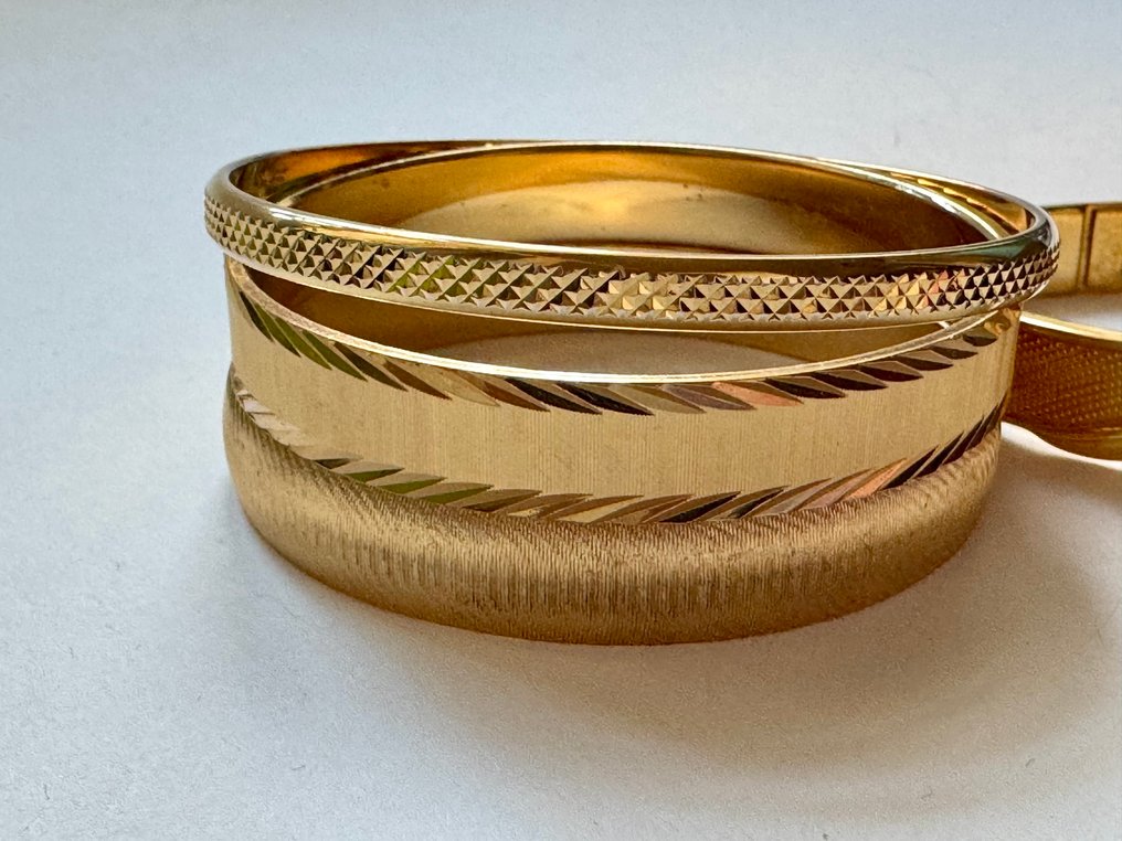 Monet - 鍍金, 22千 - 手鐲 - 1960s Birkin style #4.3