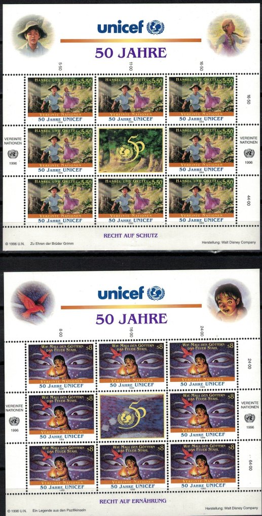 Nations Unies - Vienne - à VN New York. Une collection intéressante de blocs et de séries postfris. #1.0