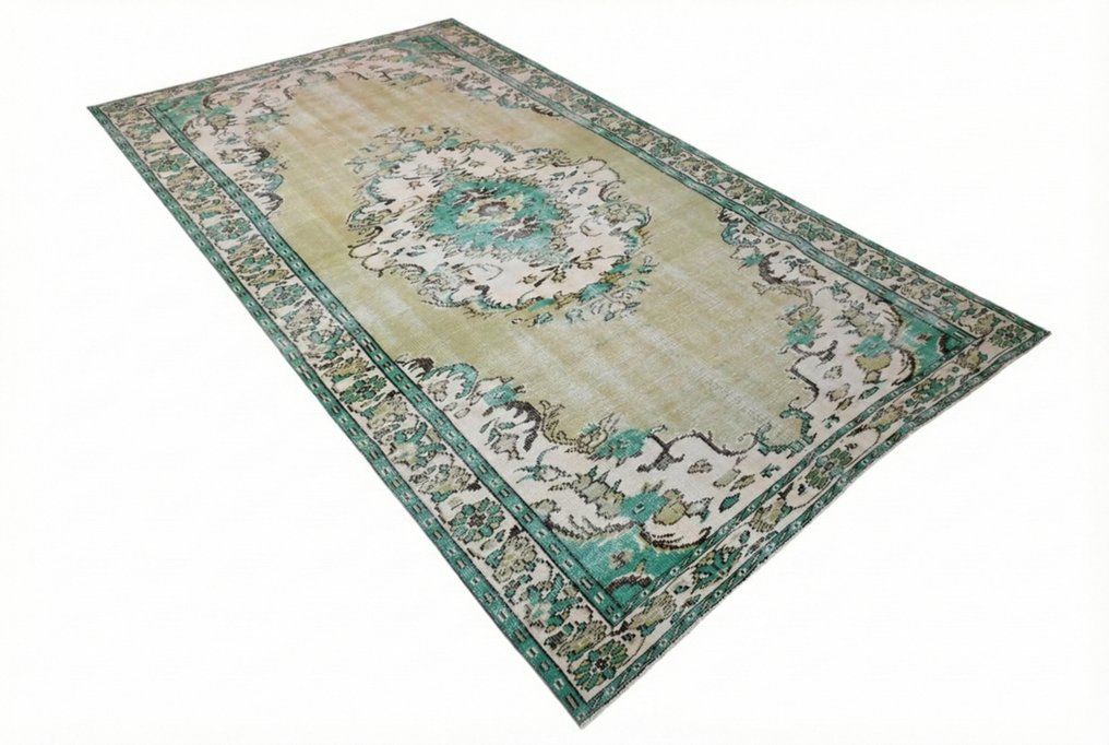 大型绿色复古 - 小地毯 - 305 cm - 170 cm - 有证书 #1.0