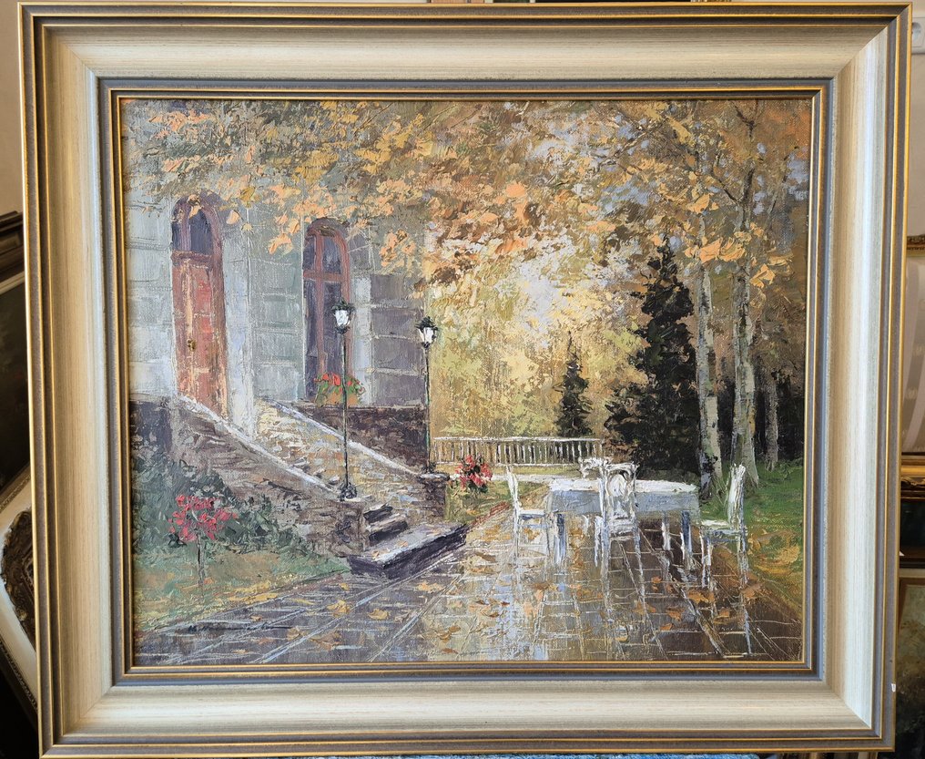 Christian Stemmler (1928) - Herbstansicht einer Gartenterrasse #1.0