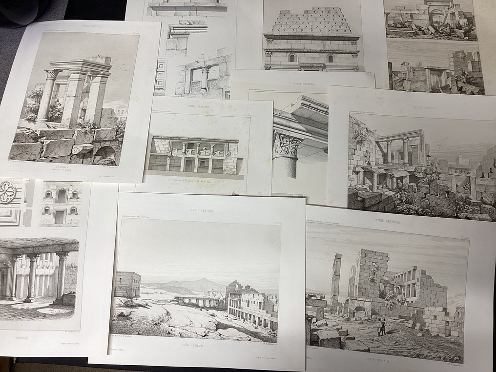 Middle East - Deir-Sema'n, Baqouza, Kokanya, Refadi, El-Barah; Auguste Etienne Guillaumot (1844-1890) - 10 archaelogical views from the Middle East - 1861-1880 #1.0