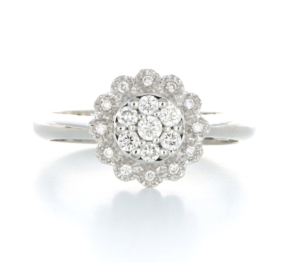 Ei pohjahintaa - Sormus - 18 kt. Valkokulta - 0.40ct. tw. Timantti (Luonnollinen) #1.0