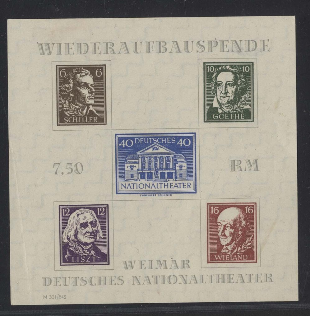 Συμμαχική Κατοχή - Γερμανία (Σοβιετική ζώνη)  - Μικρές συλλογές SBZ αχρησιμοποίητες με χειρόγραφη σφραγίδα, Goetheblock και άλλα. #2.1