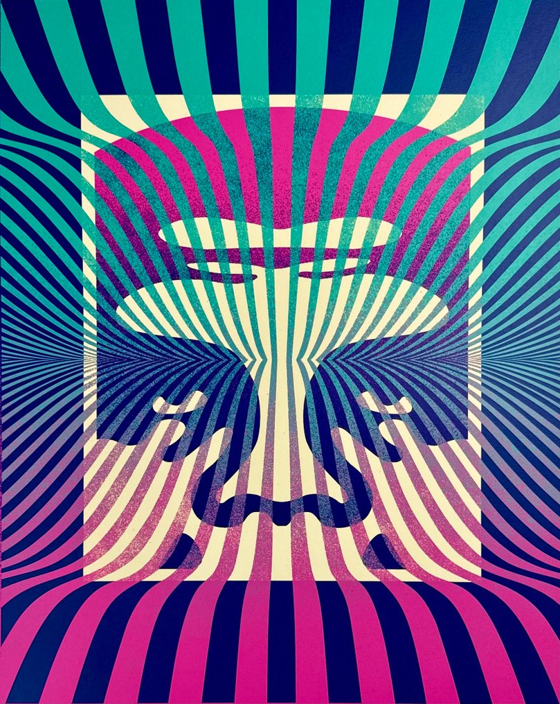 Shepard Fairey (OBEY) (1970) - OP-ART ICON (AQUA GRADIENT) #2.1