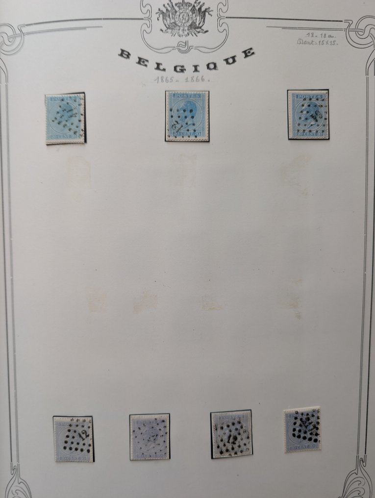 Belgium 1865/1934 - Belgium collection with 3 blocks of four nines. #1.0