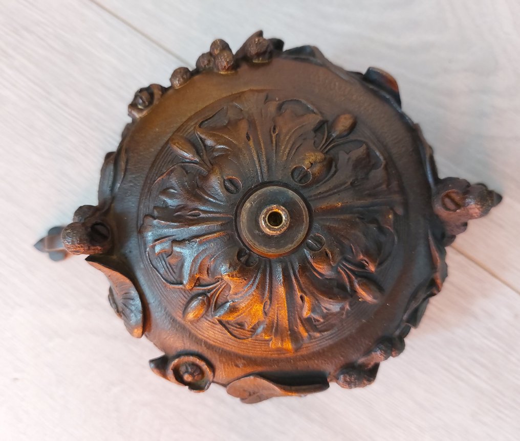 Cassolette - 黄铜色, 大理石 - 带盖和鹭鸟饰顶的杯子 #3.2