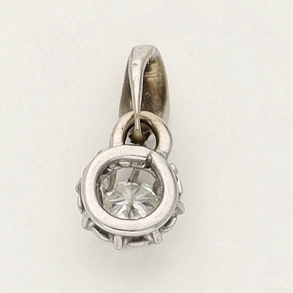 没有保留价 - 吊坠 - 18K包金 白金 - 0.20ct. tw. 钻石 (天然) #1.0