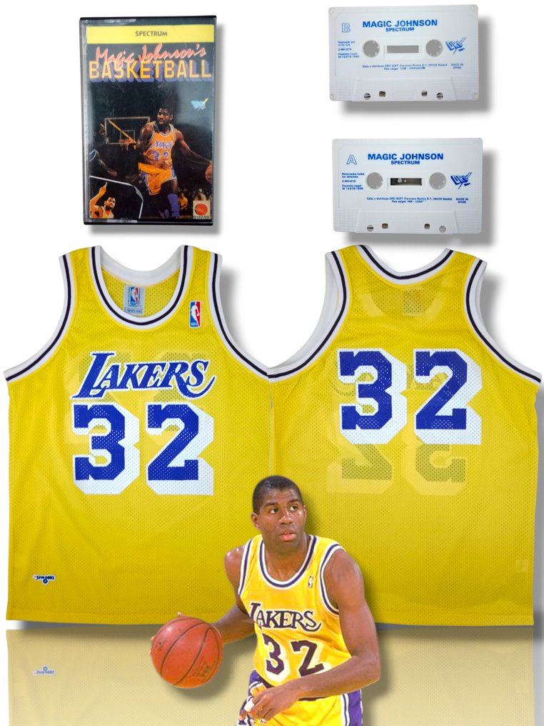 洛杉矶湖人队 - NBA - Magic Johnson - 1989 - 篮球球衣, 电子游戏光谱 & #1.0