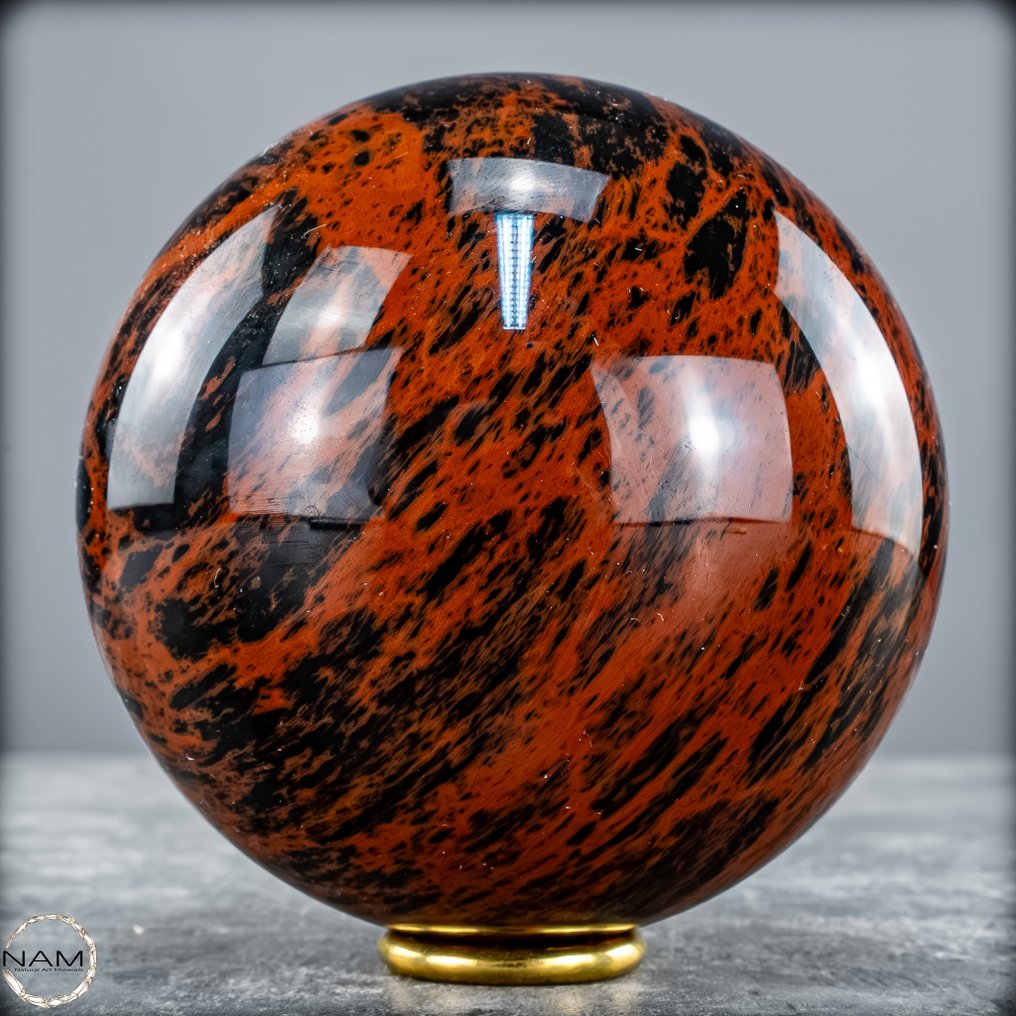 Πολύ σπάνιο μαόνι-οψιδιανός Σφαίρα, από το Μεξικό- 839.94 g #1.0