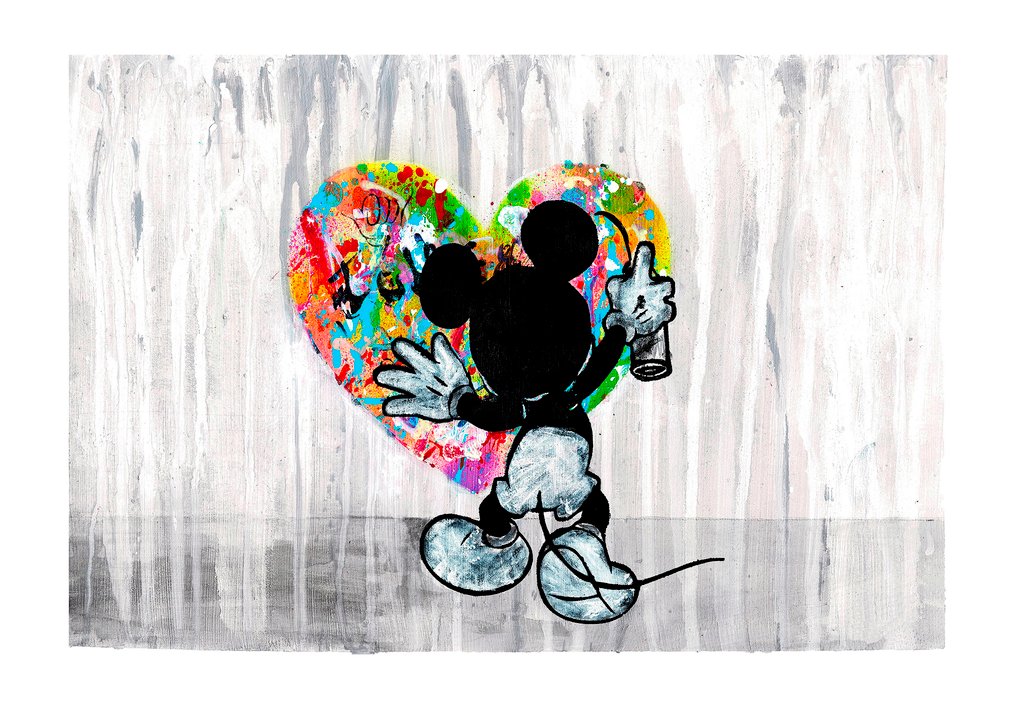 MEB Dessin - Mickey & Heart (Tribute to Banksy) - Artist Proof (AP) – Hand-Signed #1.0