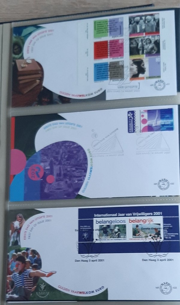 荷兰 2001/2008 - FDC的两个豪华Davo专辑（内部有螺钉）以及一盘磁带。 - NVPH E429  - E580 #3.2