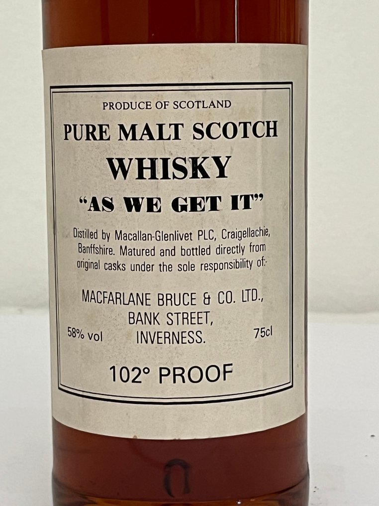 Macallan-Glenlivet As We Get It 102 proof - Macfarlane Bruce & Co.  - b. 1980s - 75cl #2.1