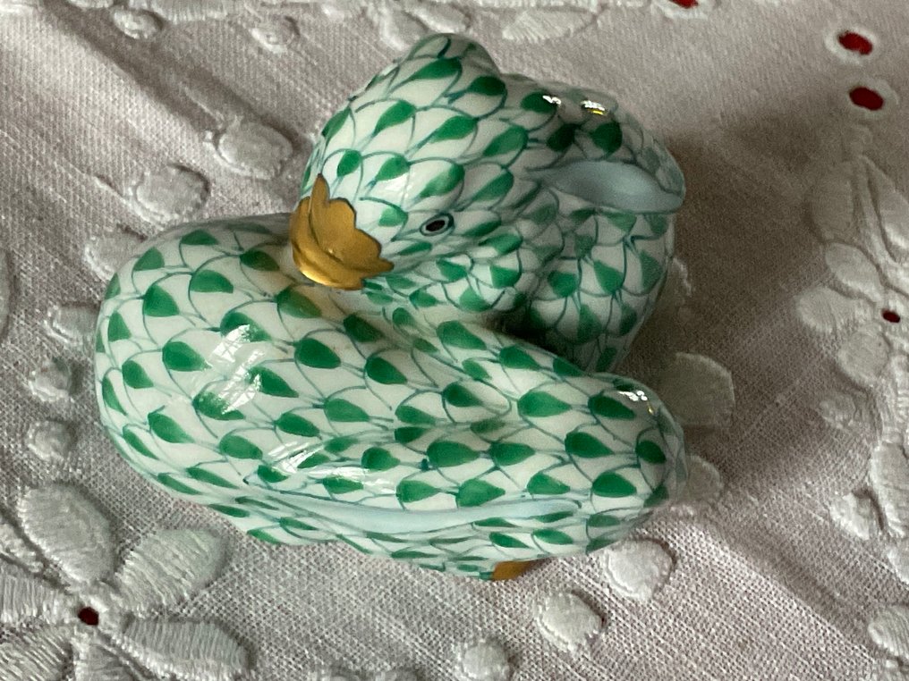 Herend - Figurine - Pair of rabbits - Fishnet - Porcelain #2.1