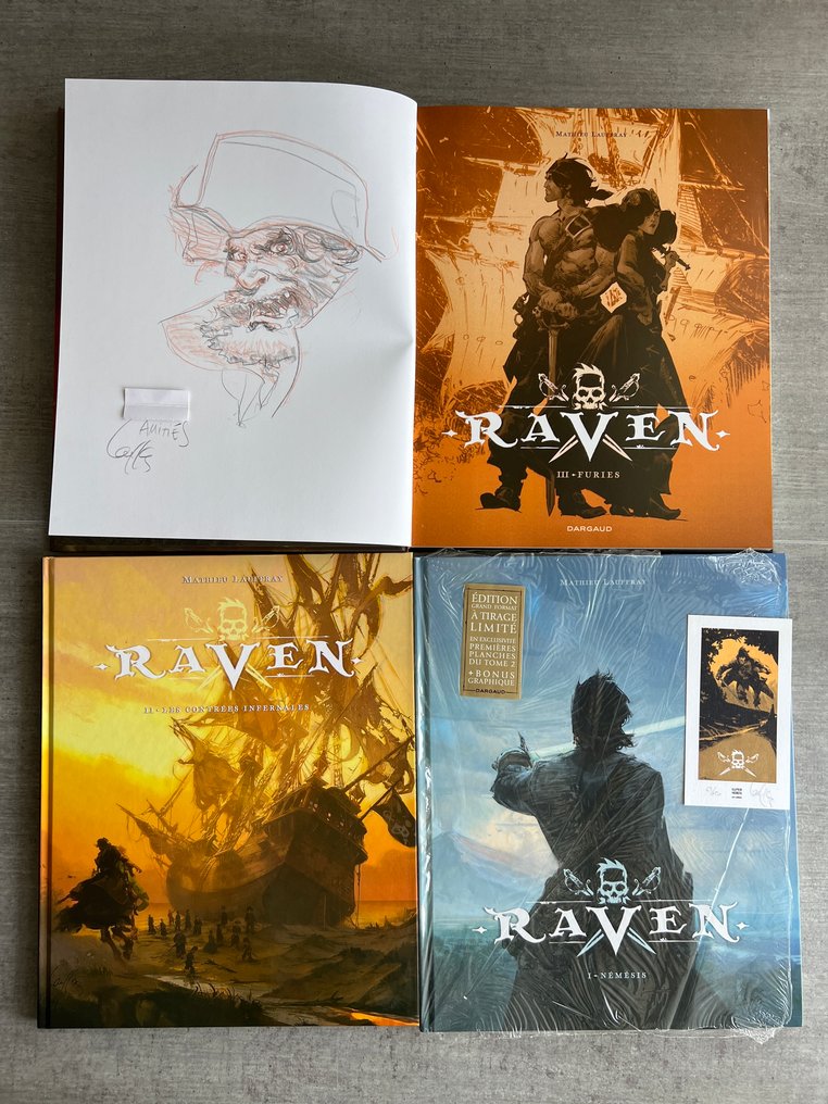 Raven T1 à T3 + 2x ex-libris + dédicace - Série complète - 3x C - 3 Album - Prima edizione - 2020/2024 #1.0