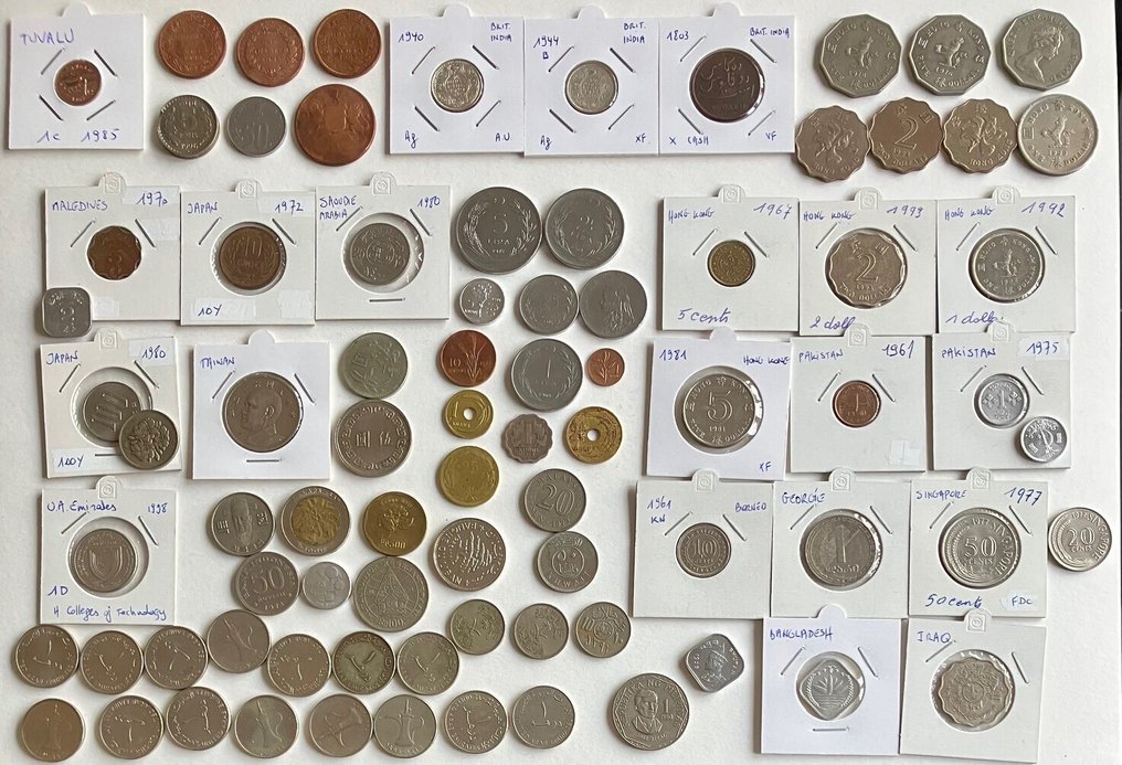 亚洲. 1835/1980, collection of Asian coins, 82 pcs (没有保留价) #1.0